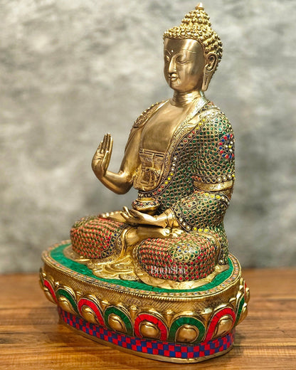 Brass Handcrafted Buddha Statue 21 inch - Budhshiv.com