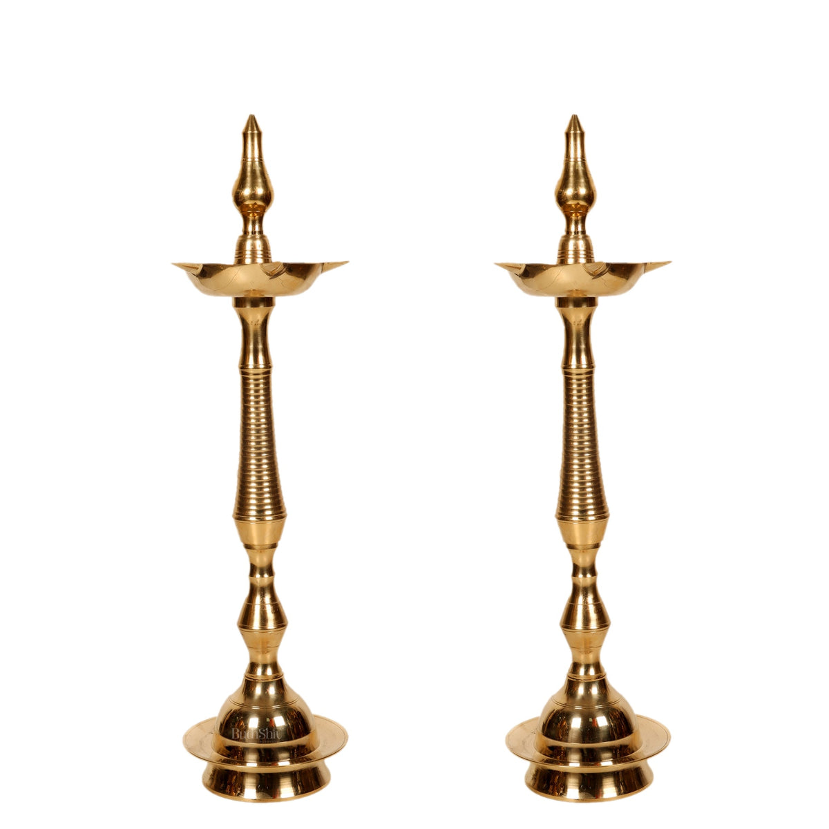 Kuthu Math Brass Kerala Kuthu Vilakku Set of 2 15.5 Inch | Budhshiv.com
