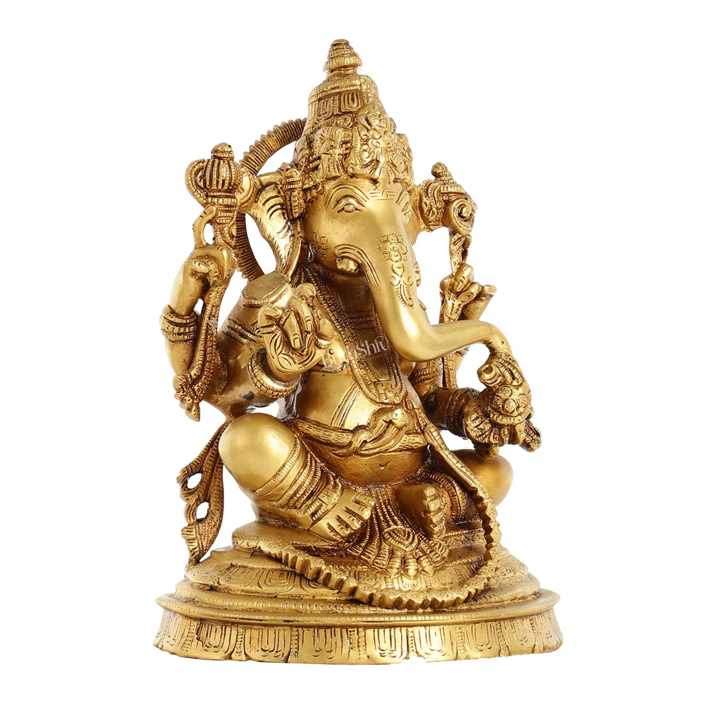 Brass Handcrafted Lord Ganesha Idol 10 inch - Budhshiv.com