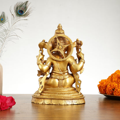 Brass Handcrafted Lord Ganesha Idol 10 inch - Budhshiv.com