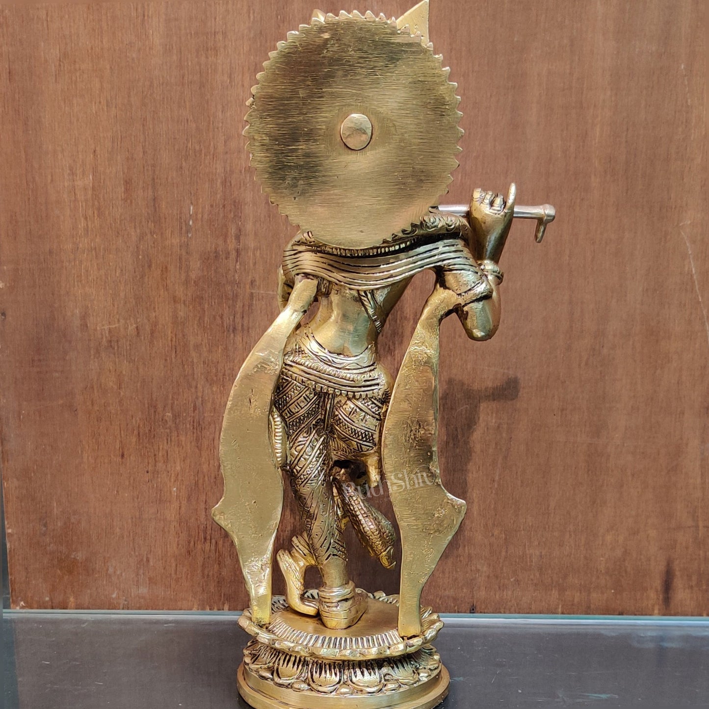 Brass Handcrafted Lord Krishna Idol | Height 11 Inch - Budhshiv.com