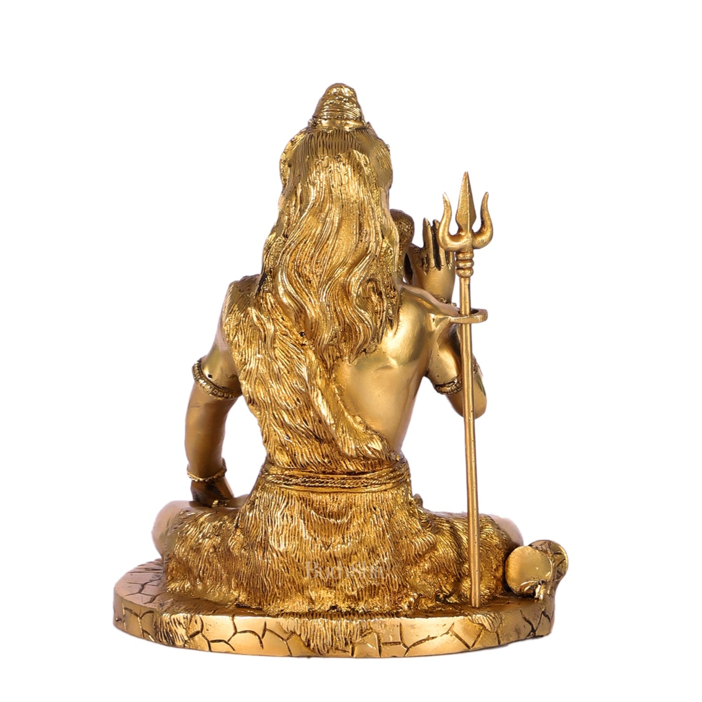 Brass Handcrafted Lord Shiva Statue | Finely Crafted with Sharp Detailing | 9.5" Height" - Budhshiv.com