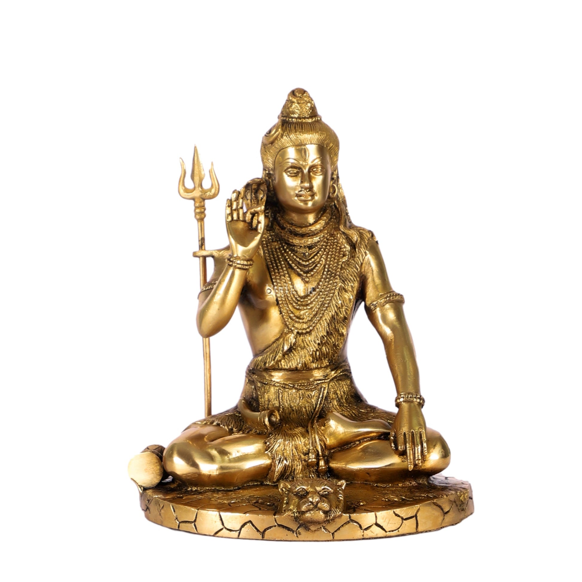 Brass Handcrafted Lord Shiva Statue | Sharp Detailing | 9.5" Height - Budhshiv.com