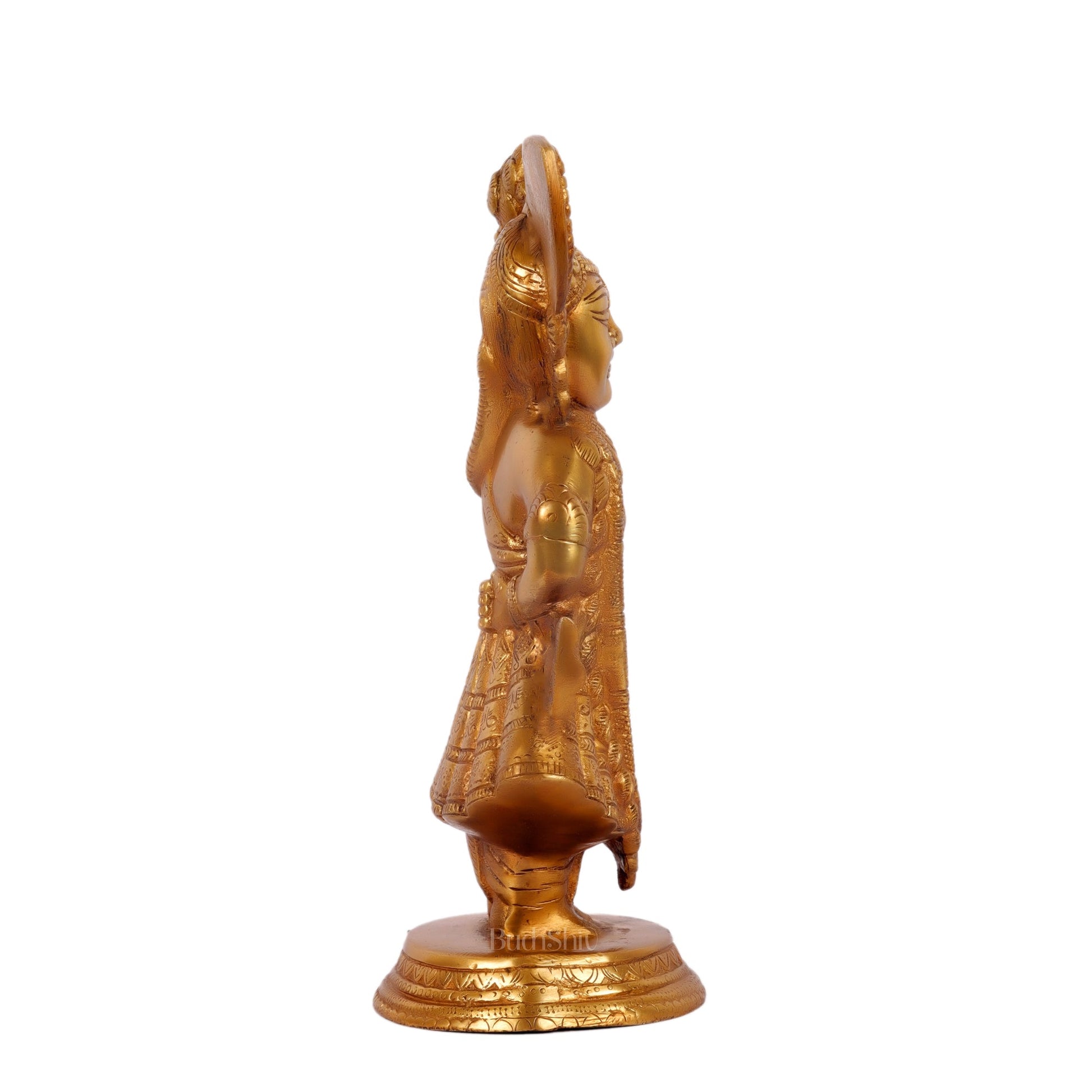 Brass Handcrafted Lord Shrinath Ji Statue | From Nathdwara | Height 13 Inches | Golden Finish - Budhshiv.com