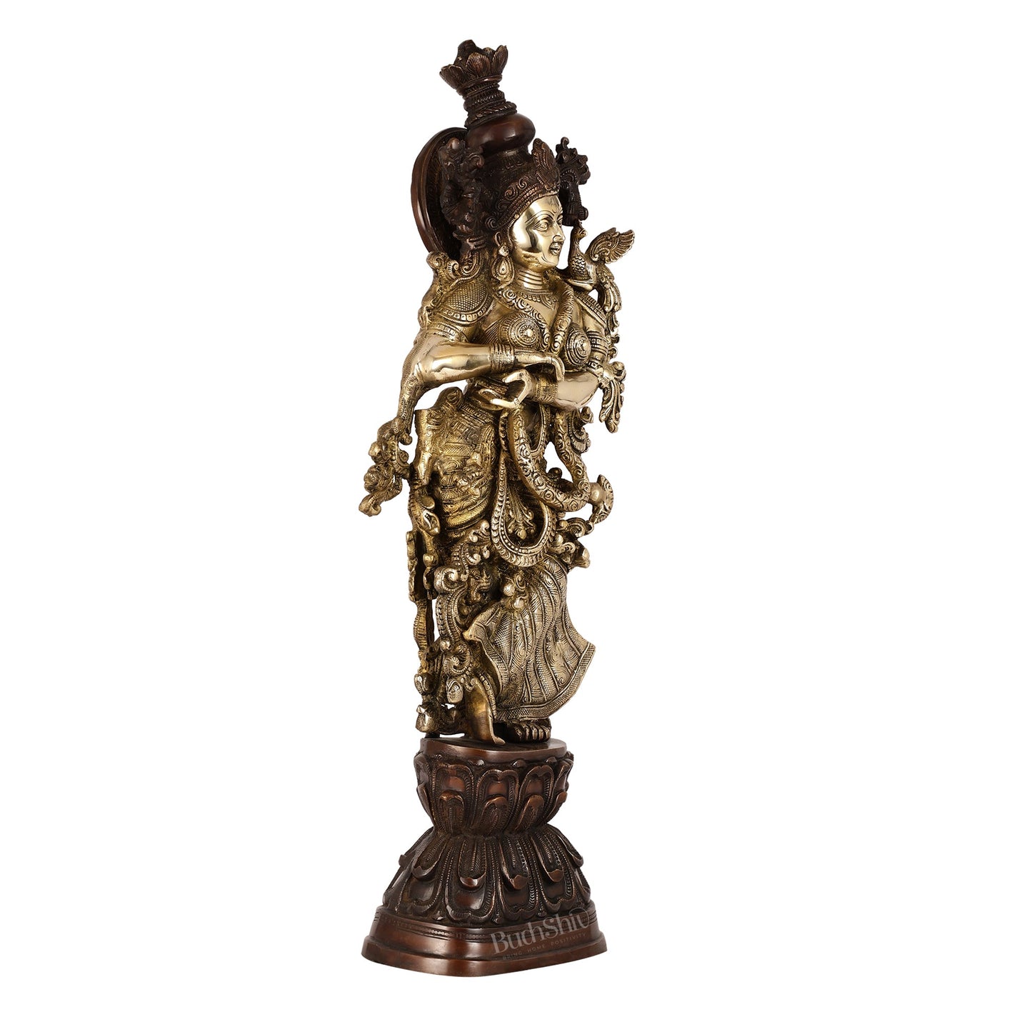 Brass Handcrafted Radha Statue 30 inch - Budhshiv.com