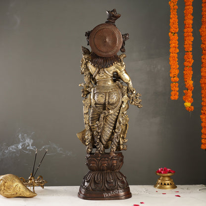 Brass Handcrafted Radha Statue 30 inch - Budhshiv.com