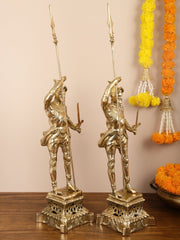 Brass Handcrafted Roman Soldier Showpiece Statue - 30 Inch - Budhshiv.com