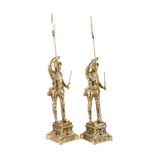 Brass Handcrafted Roman Soldier Showpiece Statue - 30 Inch - Budhshiv.com