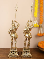 Brass Handcrafted Roman Soldier Showpiece Statue - 30 Inch - Budhshiv.com