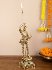 Brass Handcrafted Roman Soldier Showpiece Statue - 30 Inch - Budhshiv.com