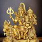 Brass Handcrafted Superfine Lord Shiva Parivar Idol | 14" Height - Budhshiv.com