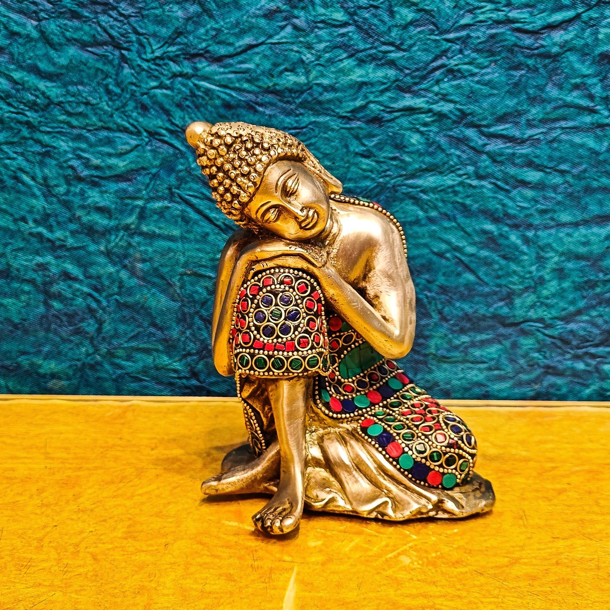 Buy Brass Handcrafted Thinking Buddha Statue 6" – Budhshiv.com