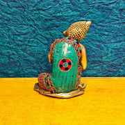Brass Handcrafted Thinking Buddha Statue 6" - Budhshiv.com