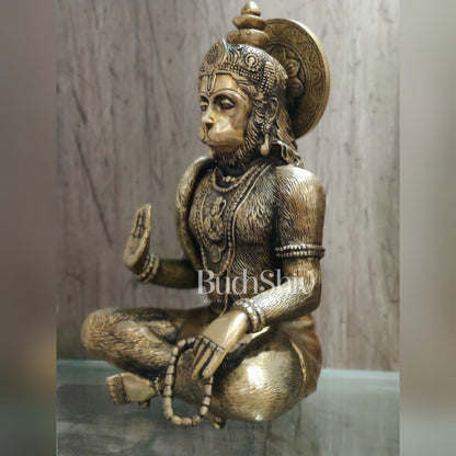 Brass Hanuman Idol | 11" Height - Budhshiv.com