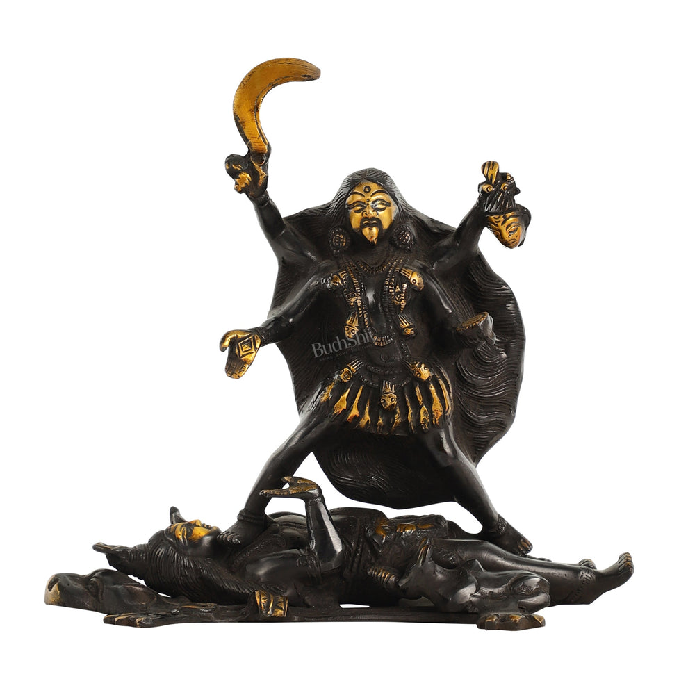Brass Kali Ma Idol - 8.5 Inch Height – Budhshiv.com
