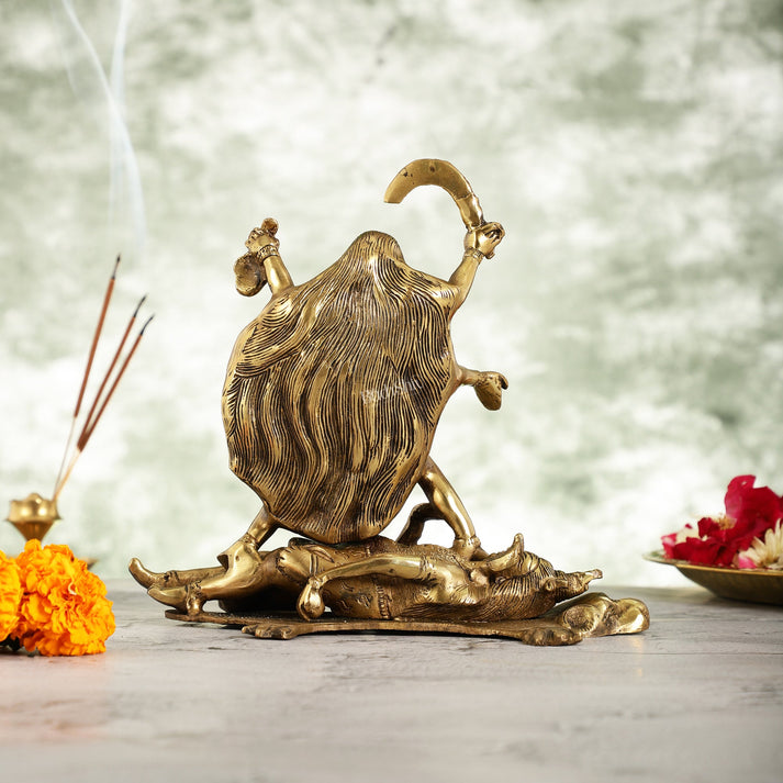 Brass Kali Ma Idol - 8.5 Inch Height – Budhshiv.com