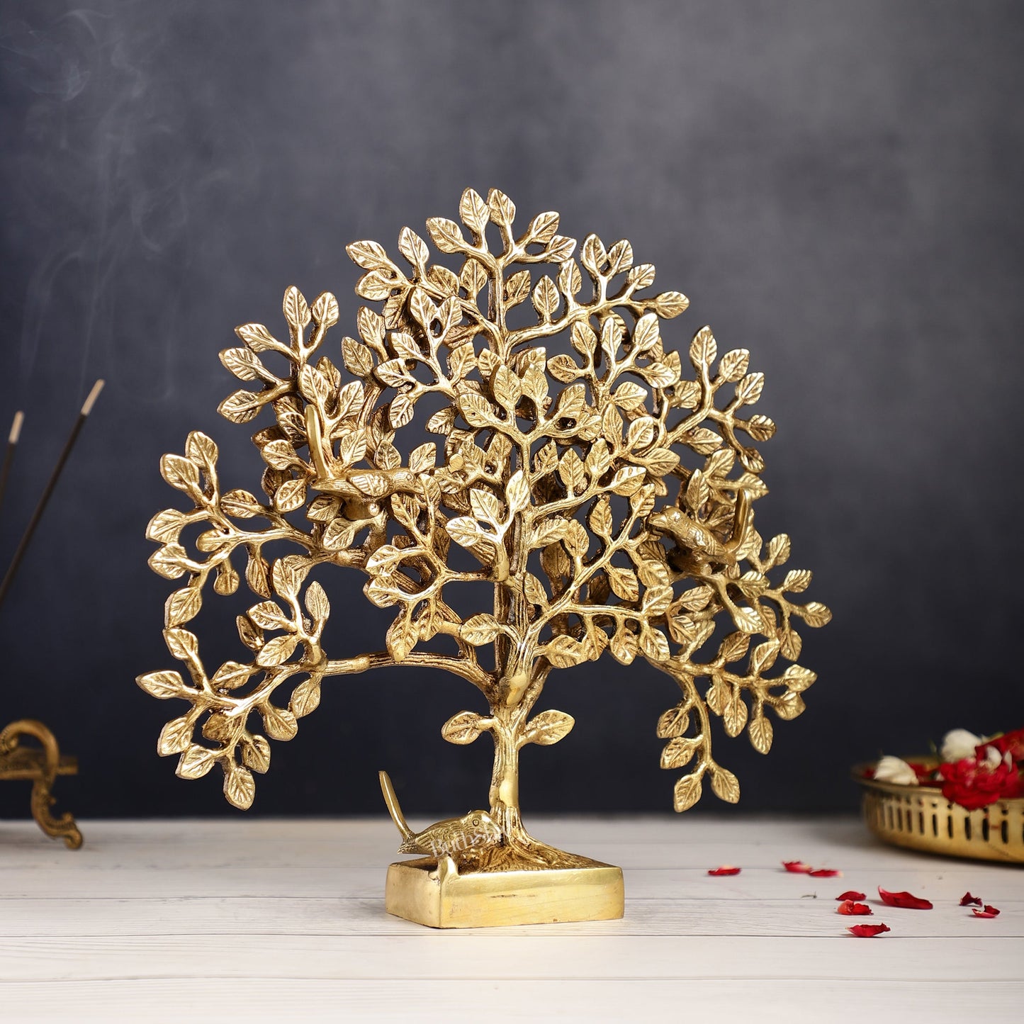 Brass Kalpavriksha tree for tables 11" - Budhshiv.com