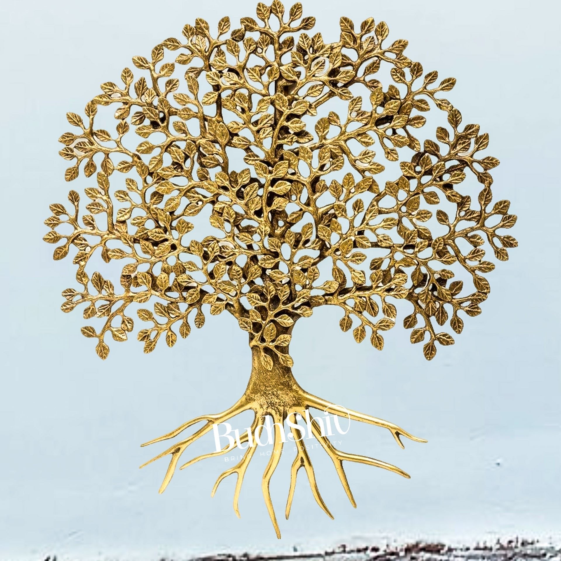 Brass Kalpavriksha Tree for wall hanging 20 inch" - Budhshiv.com