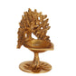 Brass Kalpavriksha Tree of Life Oil Diya - Handcrafted with Fine Detailing with roots - Budhshiv.com
