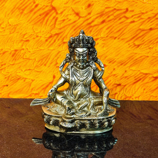 Brass Kubera Idol, 5.5" Height, God of Wealth - Budhshiv.com