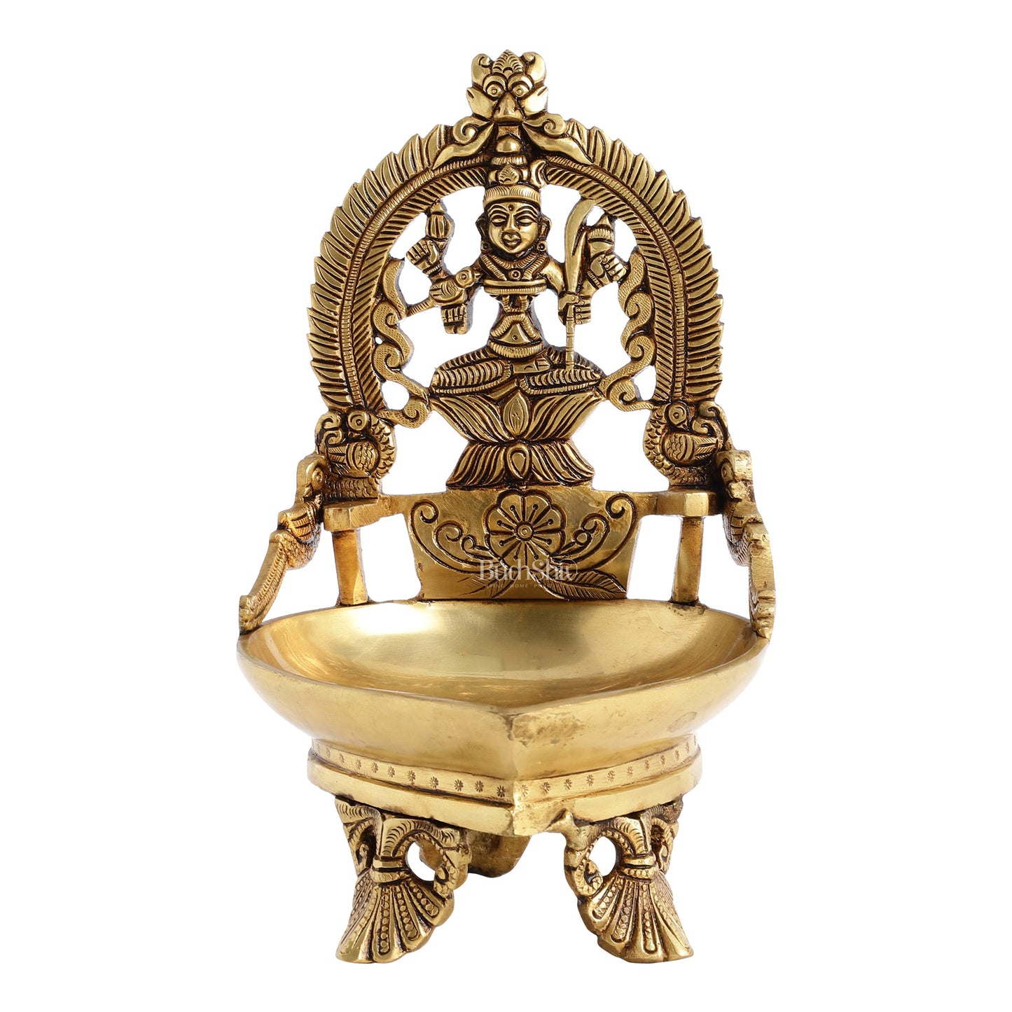 Brass large Rajarajeshwari Kamakshi amman Kamatchi oil lamp 9" - Budhshiv.com