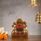 Brass Lord Ganesha Statue with Stonework - 6.5 Inch - Budhshiv.com