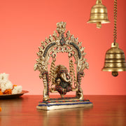 Brass Lord Ganesha Swing Idol - 10 inch - Budhshiv.com