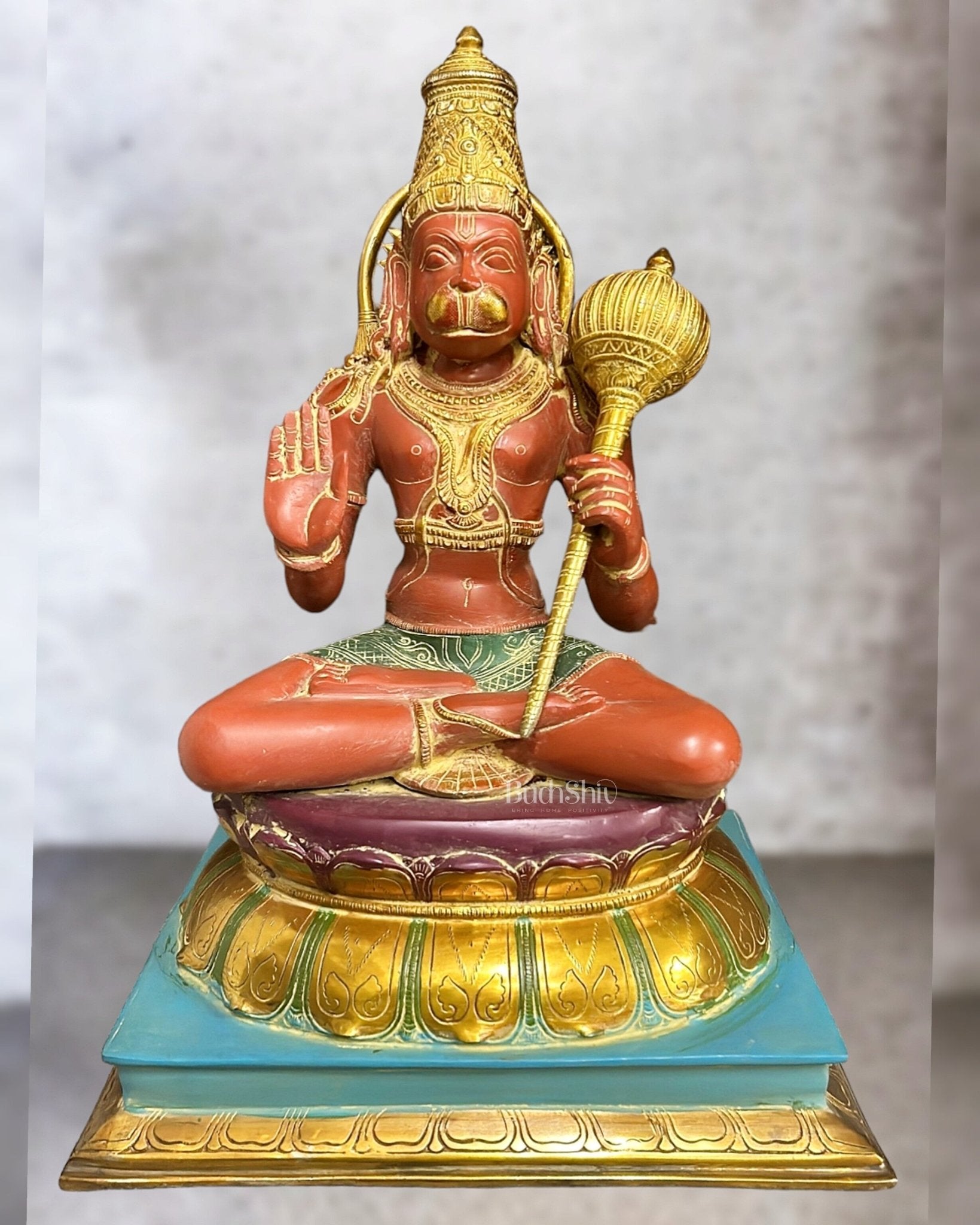 Brass Lord Hanuman Murti |18" Height - Budhshiv.com