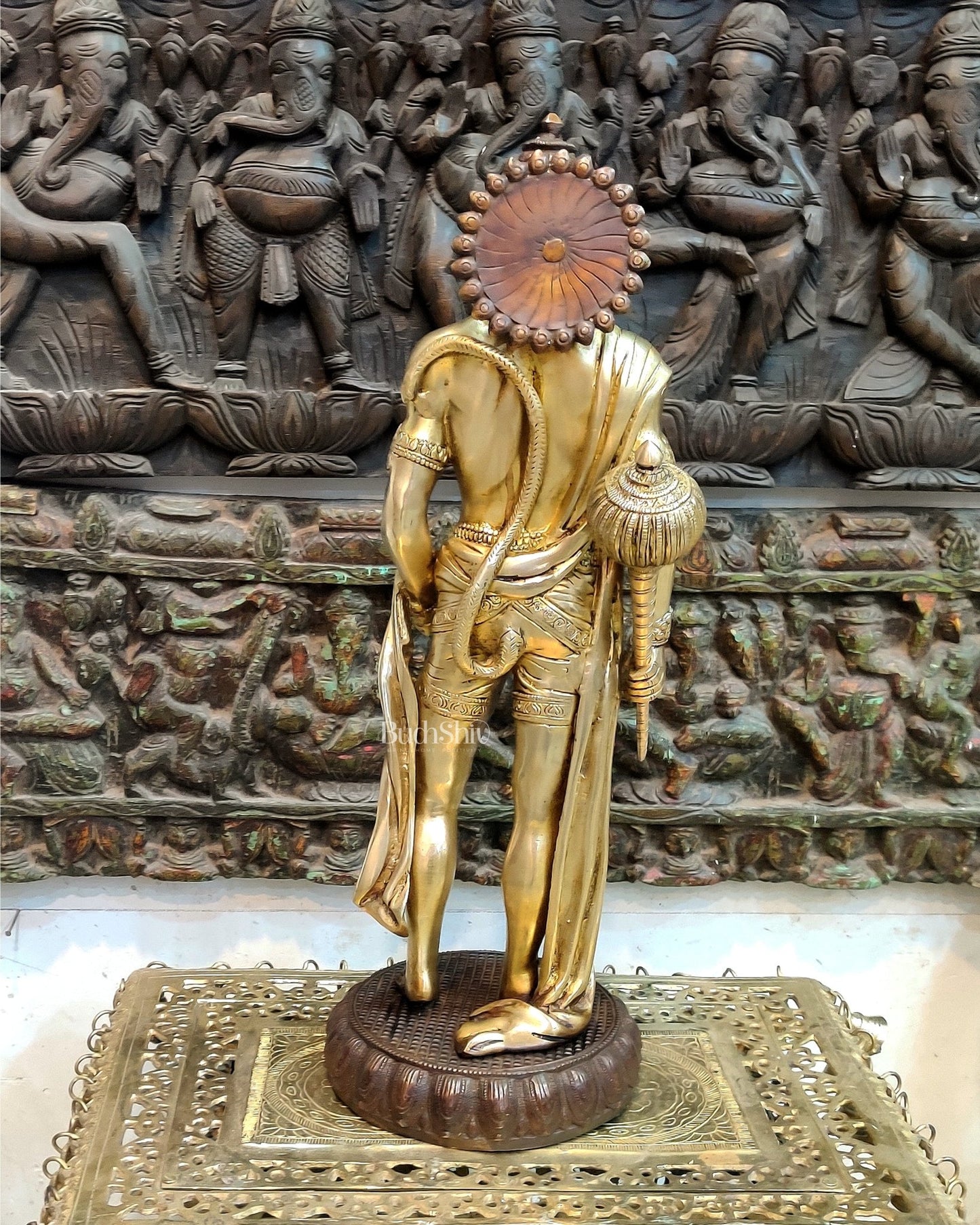 Brass Lord Hanuman Statue Standing 24" Height - Budhshiv.com