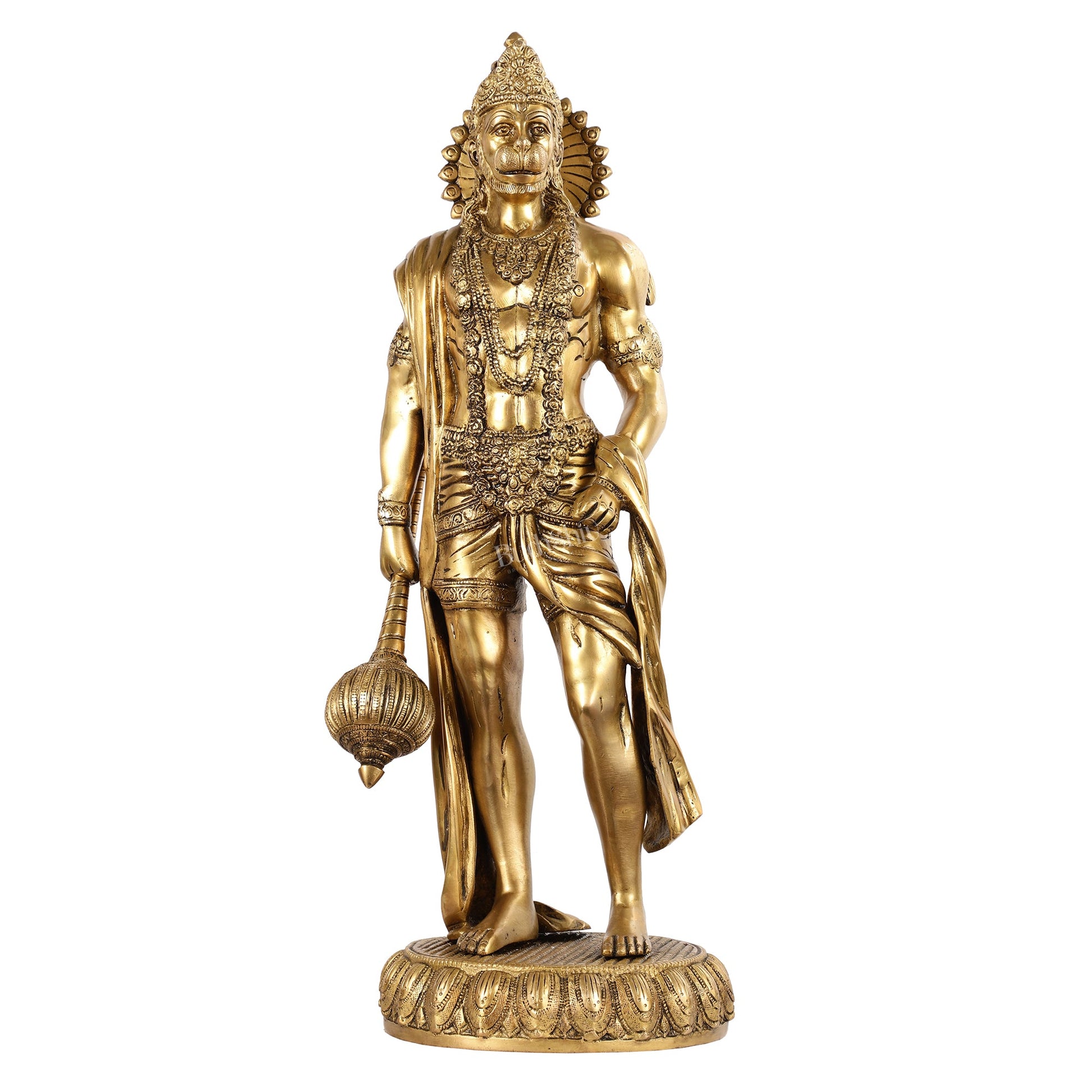 Brass Lord Hanuman Statue Standing 24" Height - Budhshiv.com