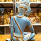 Brass Lord Indra Dev Idol with Blue Patina - 14 inch - Budhshiv.com