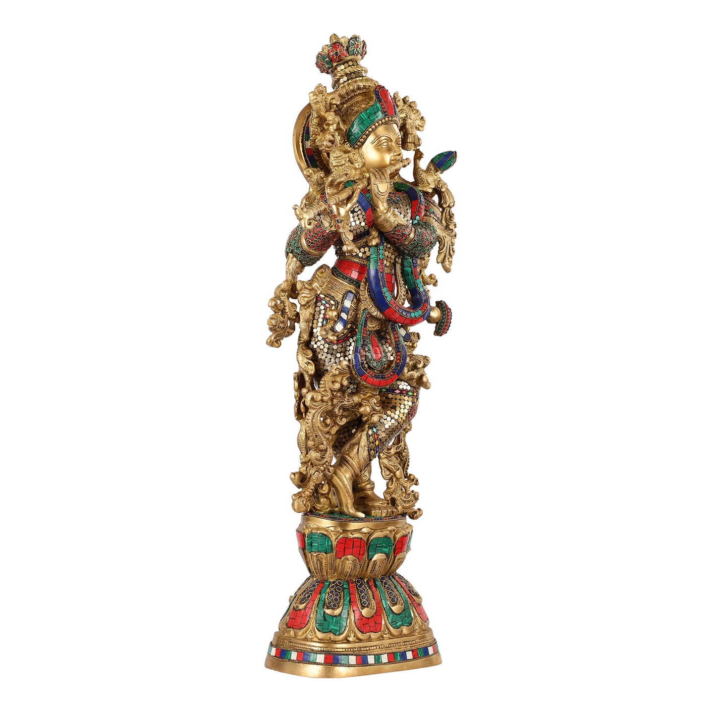 Brass Lord Krishna Murti |29 Inch - Budhshiv.com