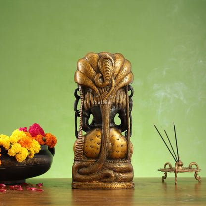 Brass Lord Shiva in Meditation Statue - 14.5x6.5x3 Inch - Budhshiv.com