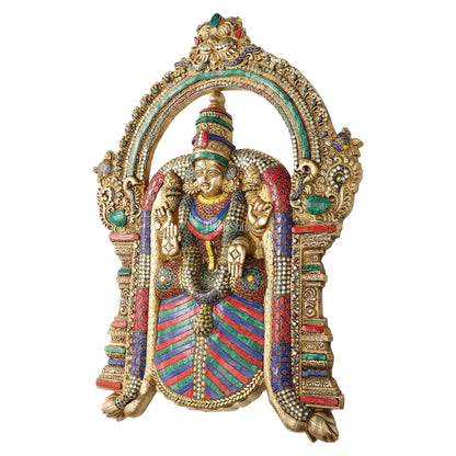 Brass Lord Venkateshwara Tirupati Balaji and Goddess Padmavathi Thayar Wall Hangings - 26 - Budhshiv.com