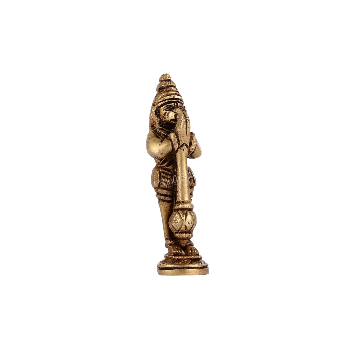 Brass Miniature idol of Lord Hanuman standing 3 inch - Budhshiv.com