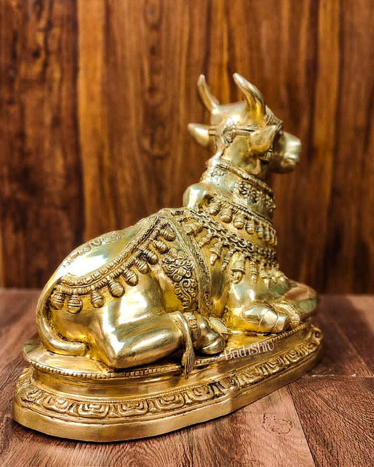 Brass Nandi Sculpture - 20 inch - Budhshiv.com