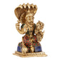 Brass Narsimha Lakshmi Idol with Stonework - 5.5 Inch - Budhshiv.com