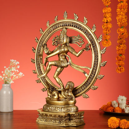 Brass Nataraja Sculpture - 18.5 Inch - Budhshiv.com