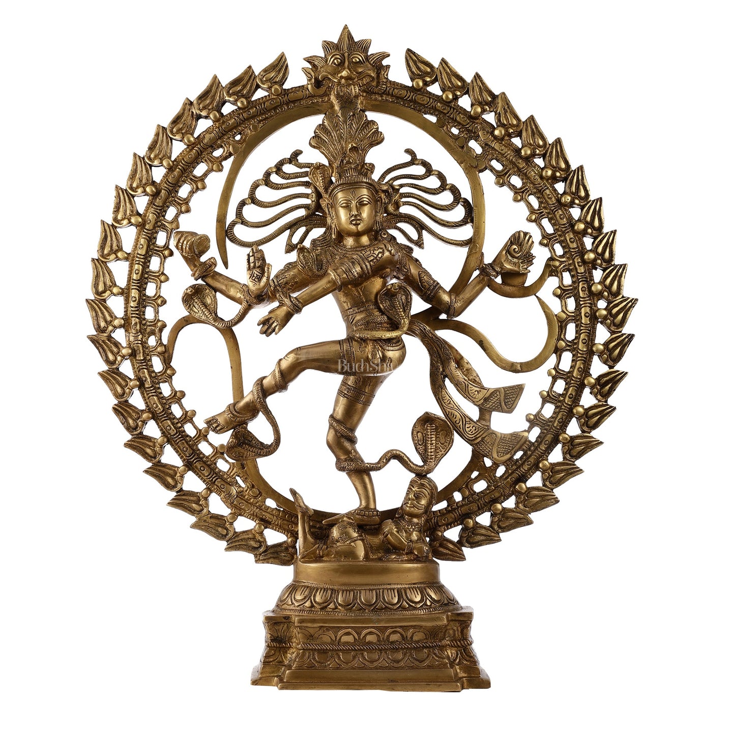 Brass Nataraja statue 25" matte gold - Budhshiv.com