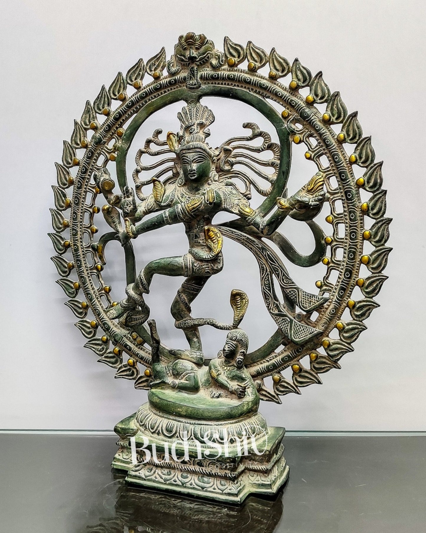 Brass Nataraja Statue antique Sandstone 20 inch - Budhshiv.com