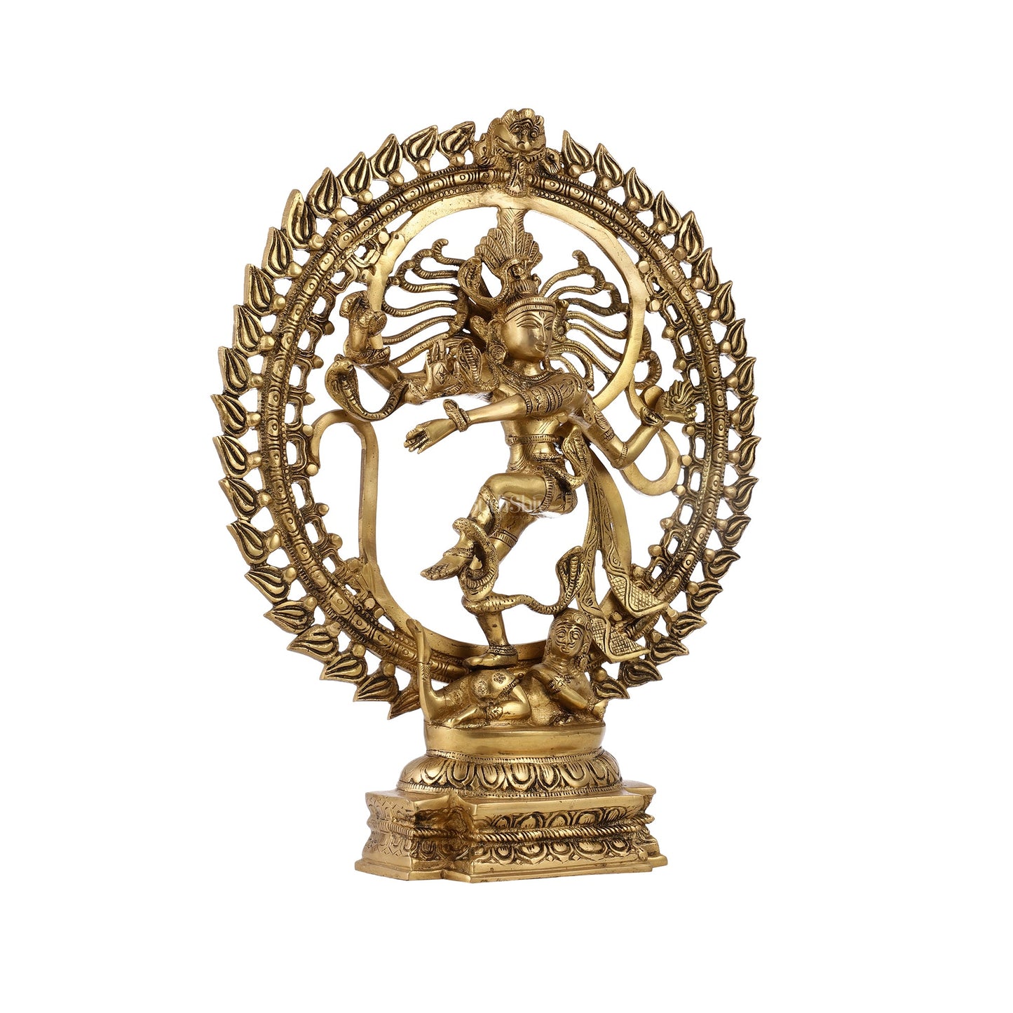 Brass Nataraja Statue matte gold 20 inch - Budhshiv.com