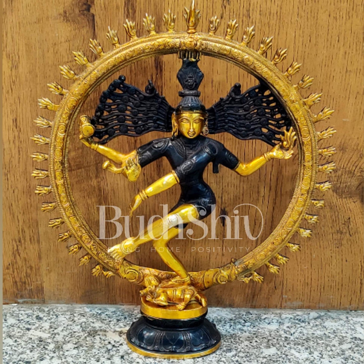 Brass Nataraja Superfine duel tone statue 19 inch - Budhshiv.com