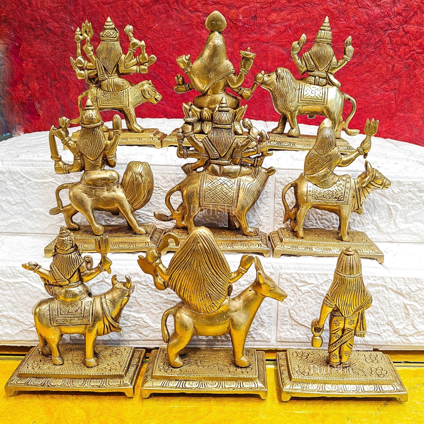 Brass Navadurga Idols 6" - Budhshiv.com