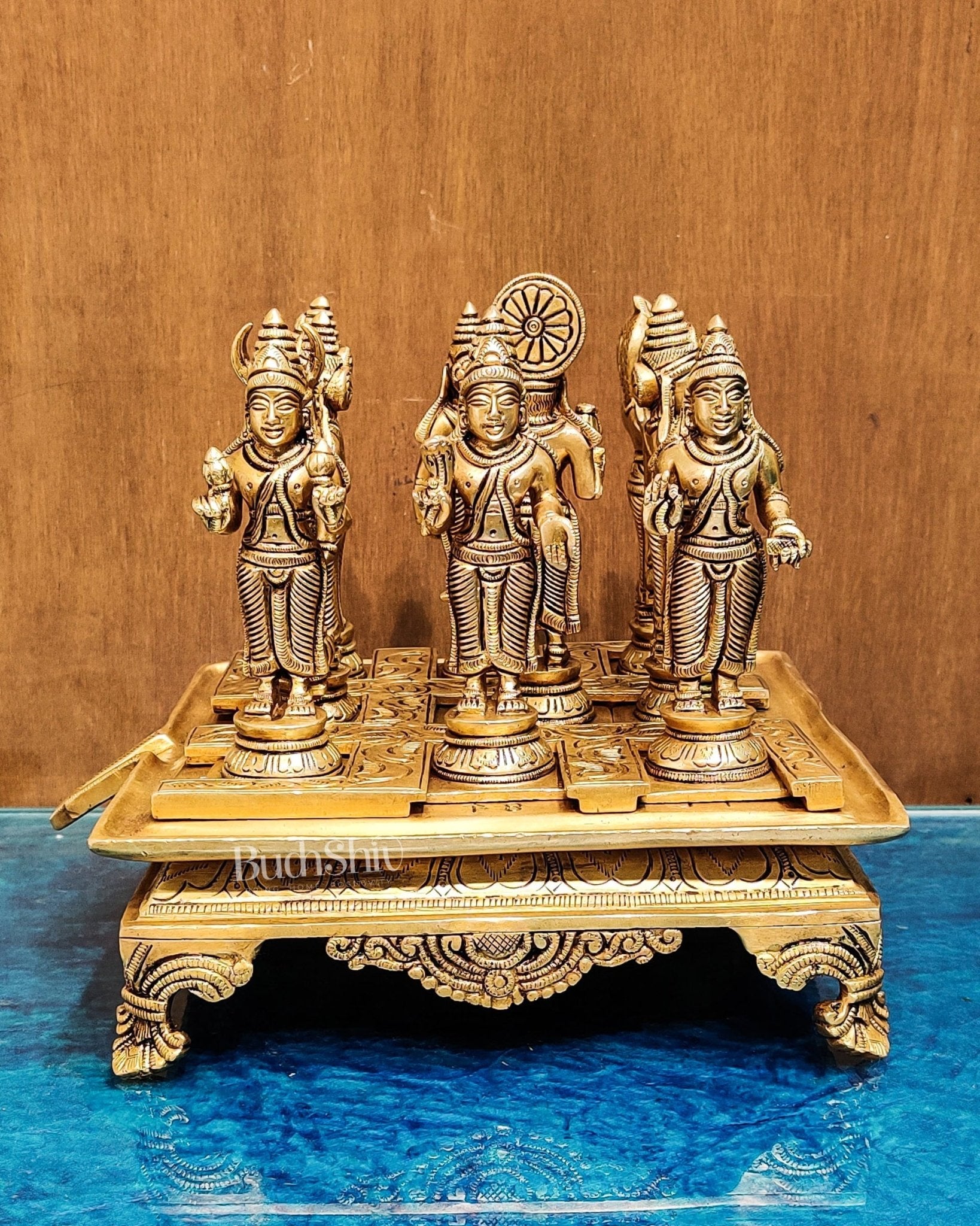 Brass Navgraha idols abhishekam base 8.5" - Budhshiv.com