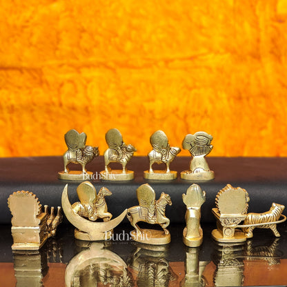 Brass Navgraha set 3 inch - Budhshiv.com