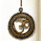 Brass om with Gayatri mantra engraved wall hanging 6 inch - Budhshiv.com