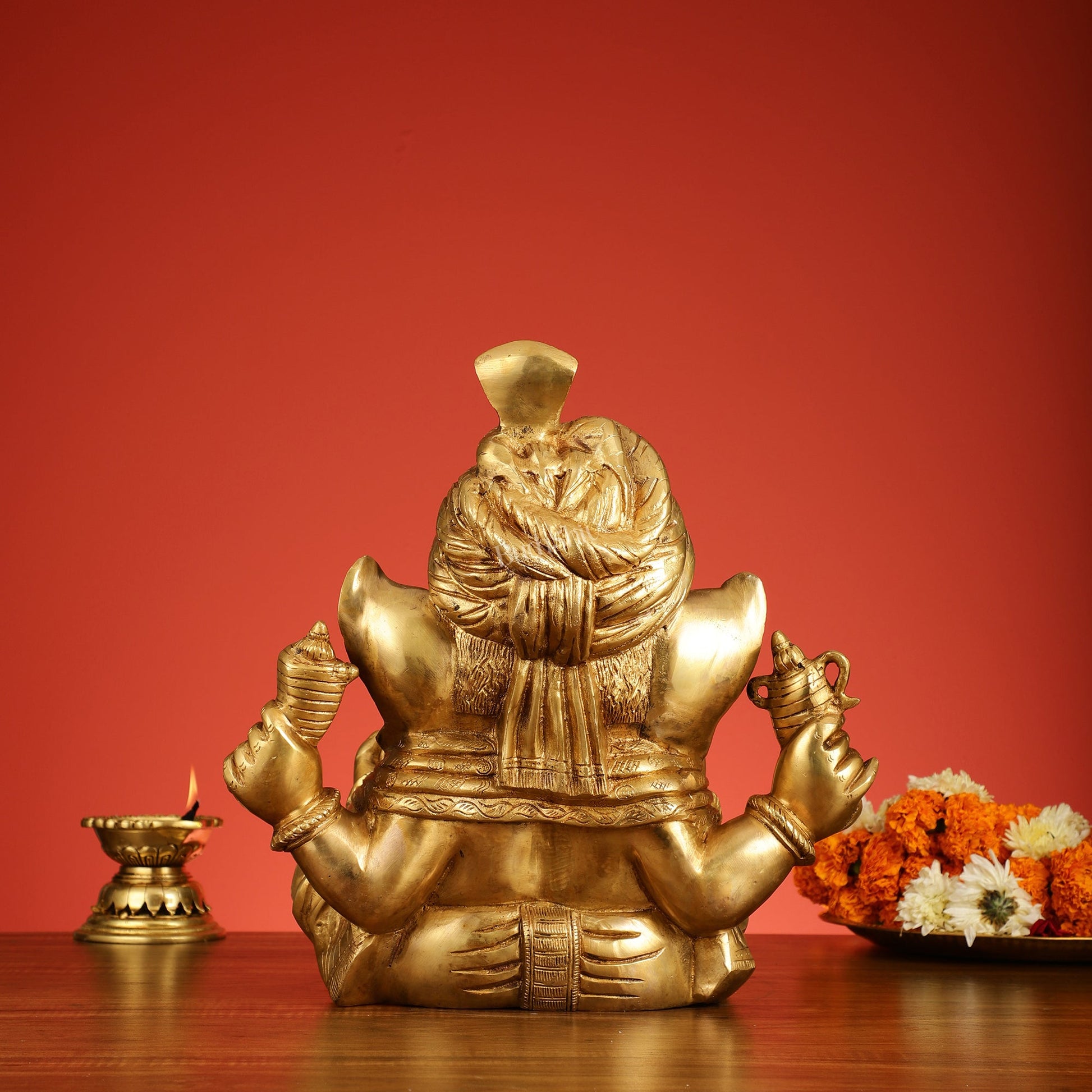 Brass Pagadi Ganesha idol 14" - Budhshiv.com