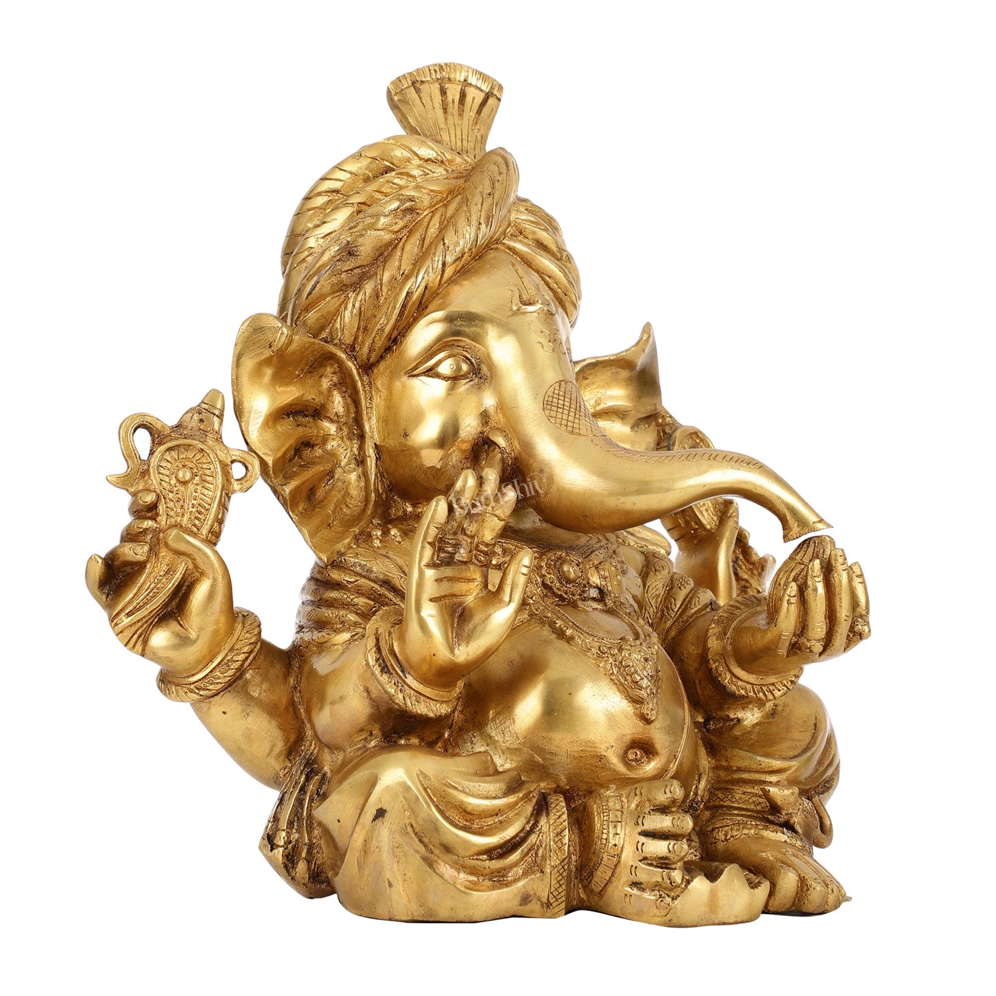 Brass Pagadi Ganesha idol 14" - Budhshiv.com