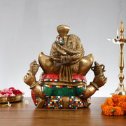 Brass Pagadi Ganesha idol 14" - Budhshiv.com