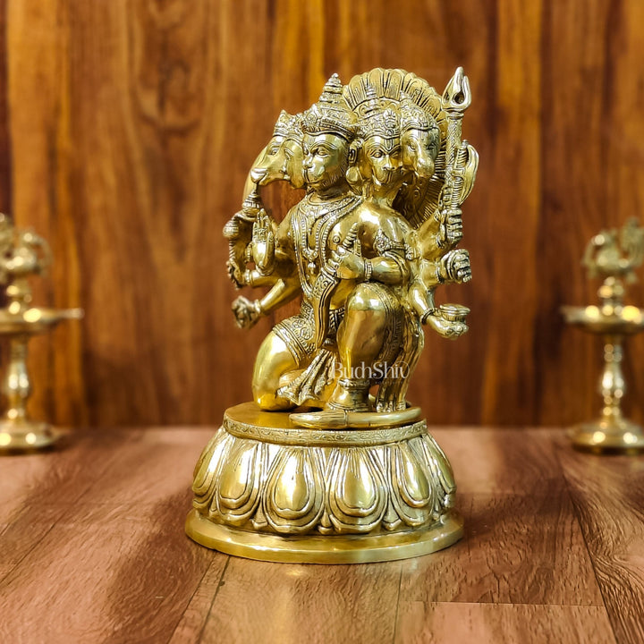 Brass Panchmukhi Hanuman 13" - Budhshiv.com